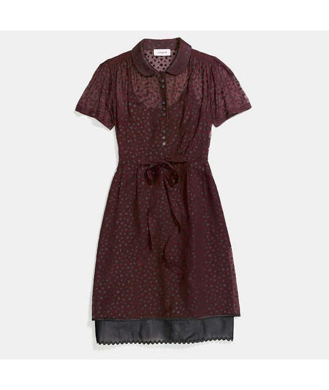 COACH Бордовое повседневное платье, фото 9