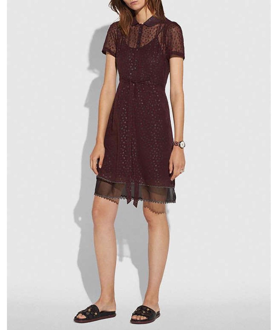 COACH Бордовое повседневное платье, фото 2
