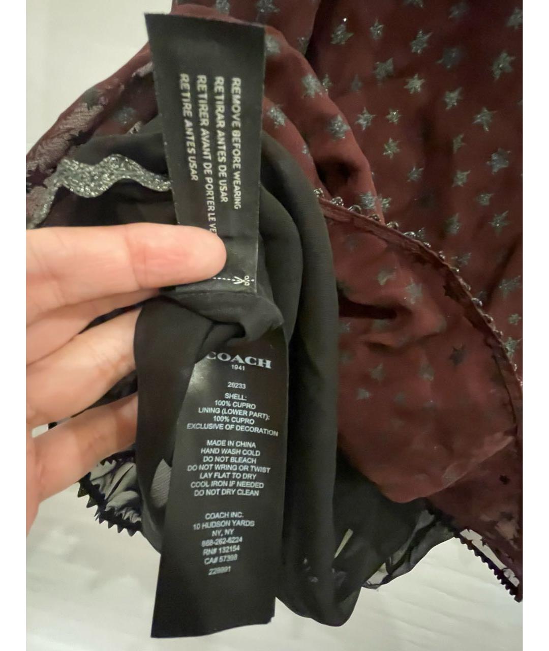 COACH Бордовое повседневное платье, фото 8