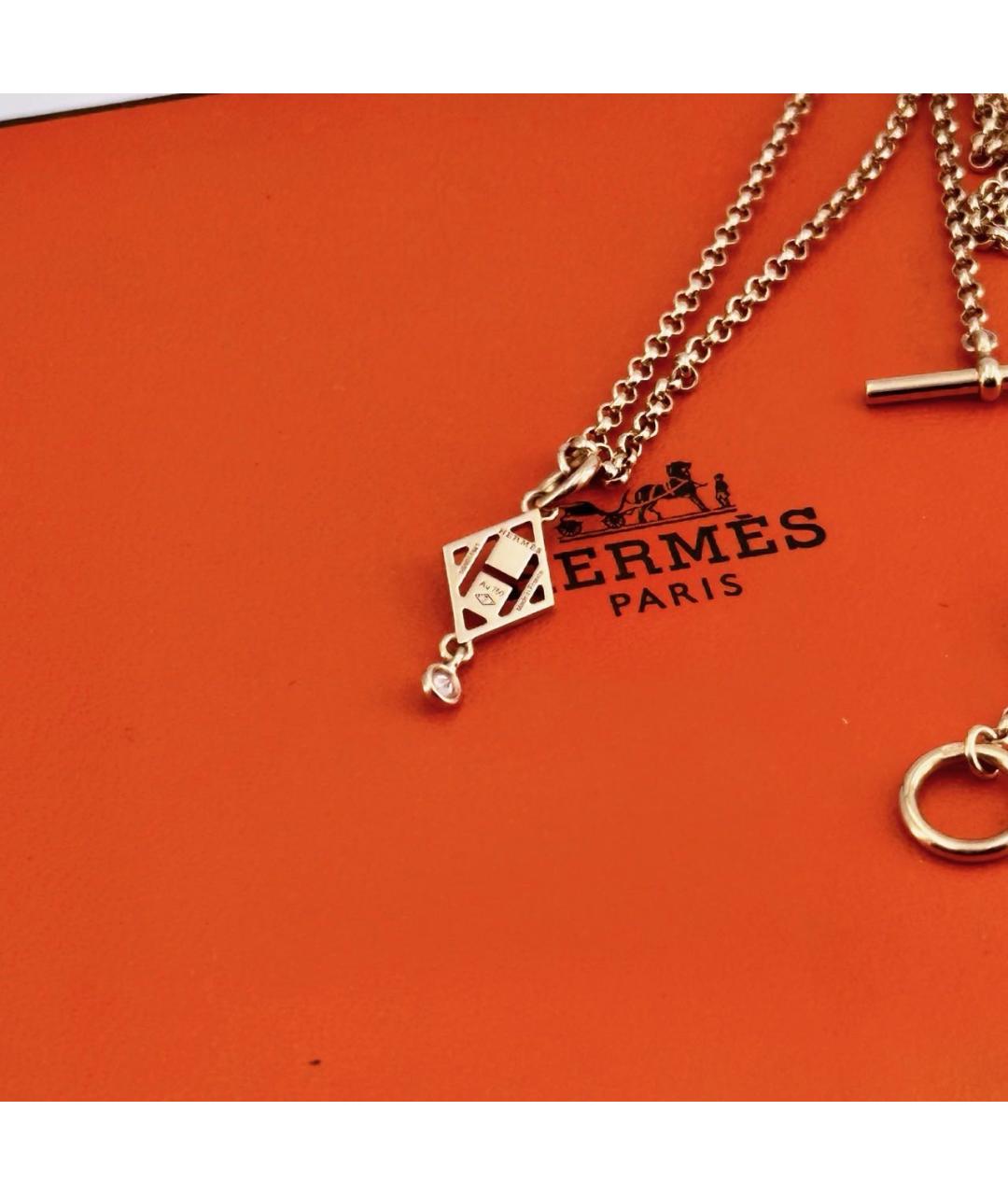 HERMES Розовое колье из розового золота, фото 2