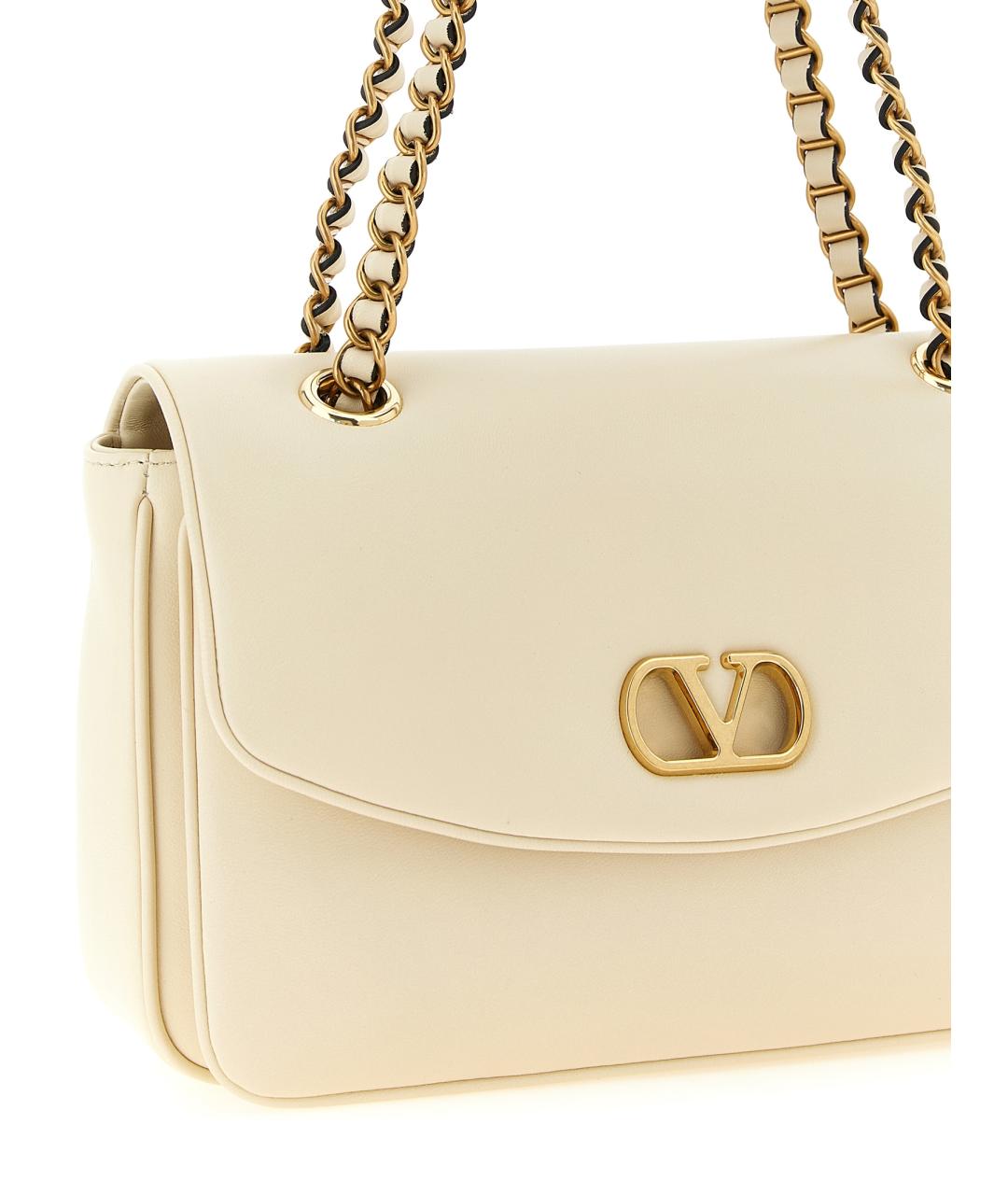 VALENTINO Белая кожаная сумка через плечо, фото 3