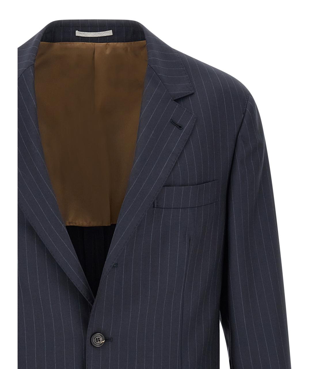 BRUNELLO CUCINELLI Темно-синий шерстяной пиджак, фото 3