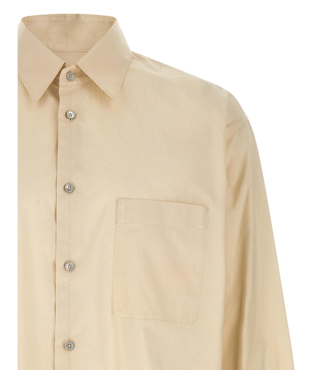 LEMAIRE Бежевая хлопковая кэжуал рубашка, фото 3