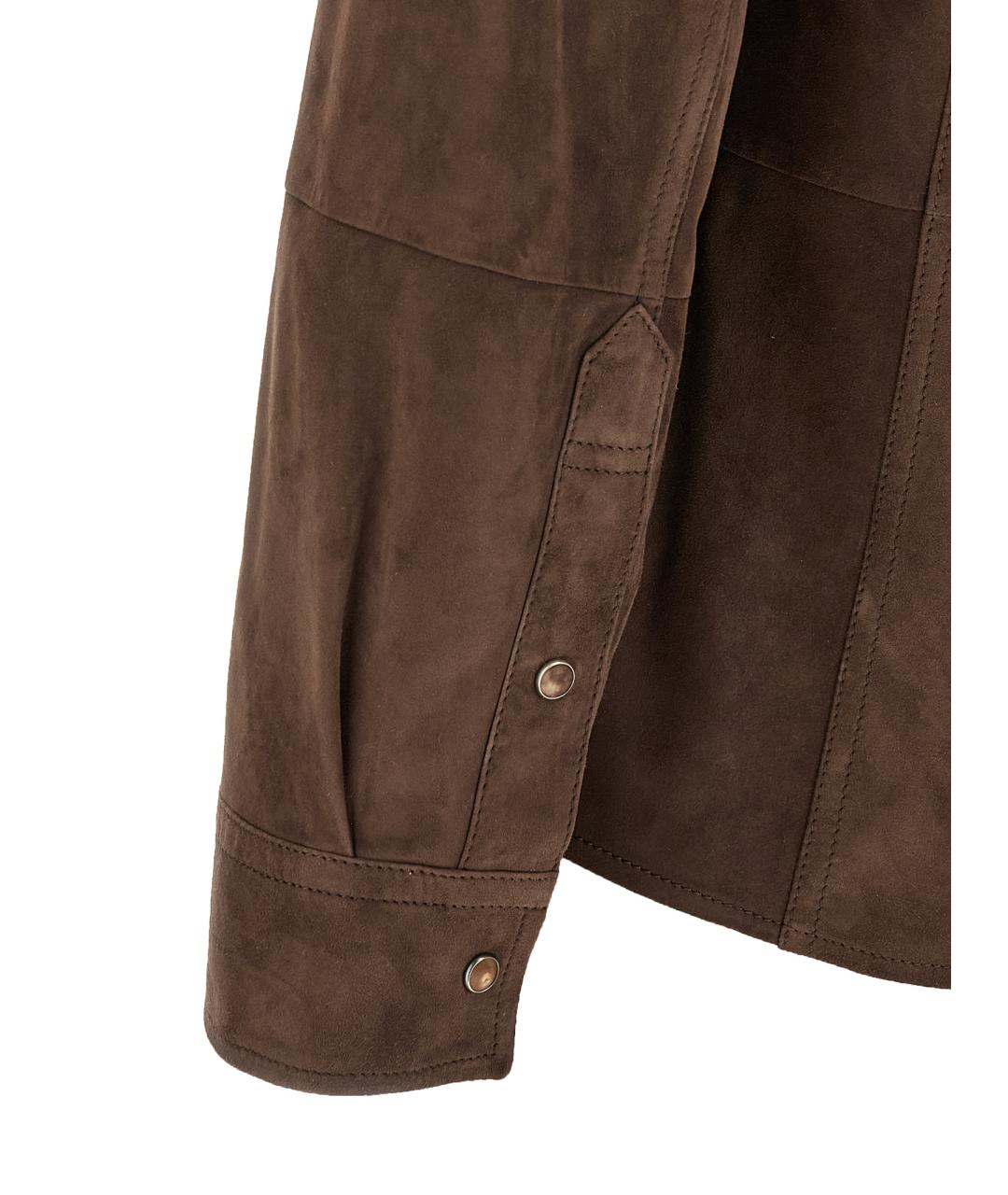 BRUNELLO CUCINELLI Коричневая кэжуал рубашка, фото 4