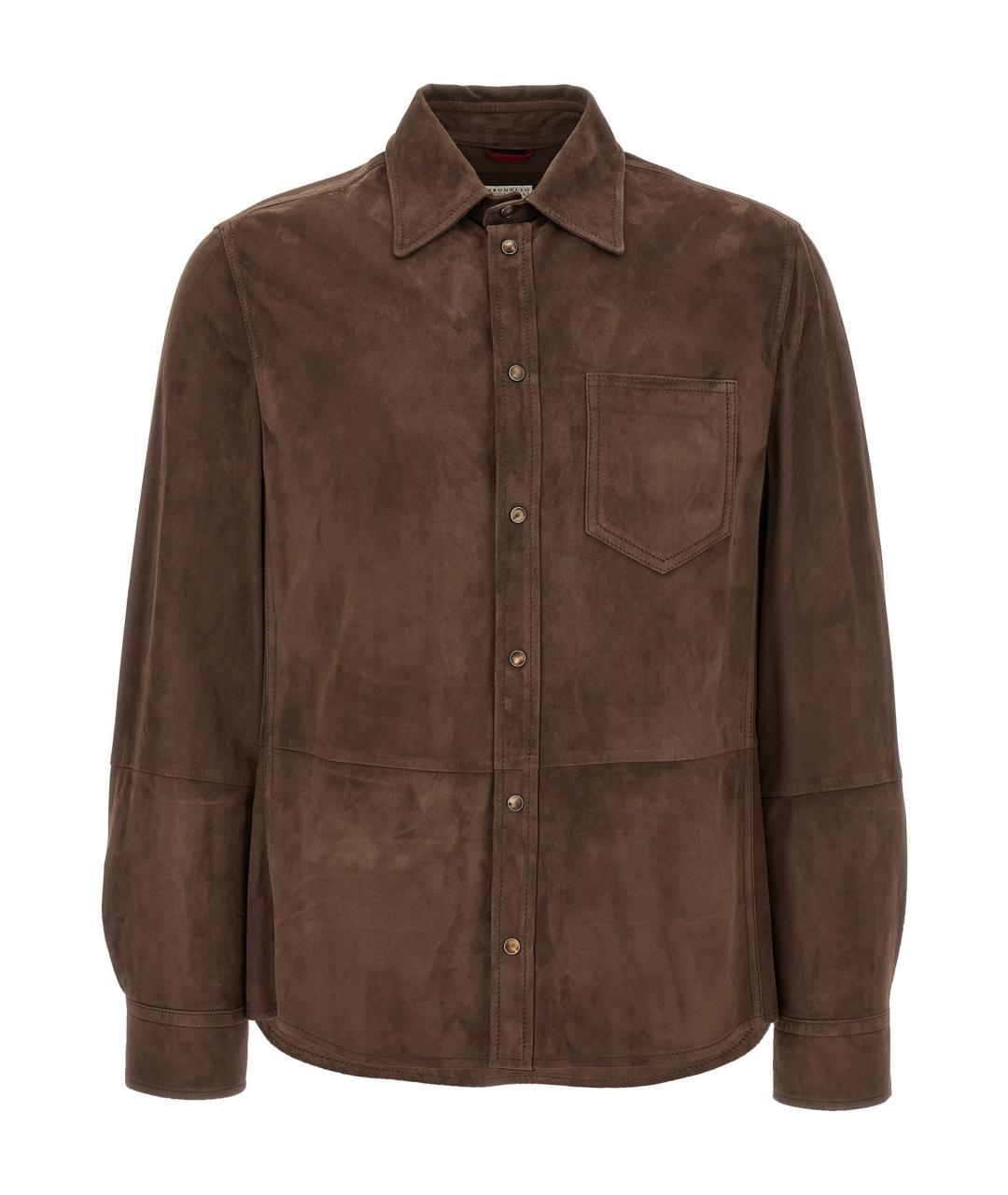 BRUNELLO CUCINELLI Коричневая кэжуал рубашка, фото 1