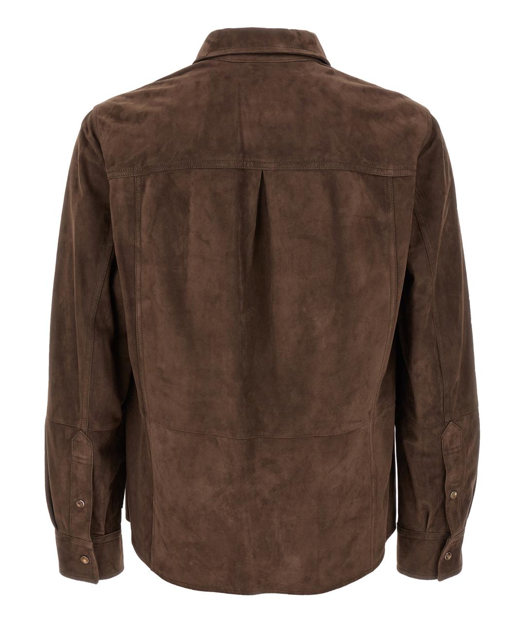 BRUNELLO CUCINELLI Коричневая кэжуал рубашка, фото 2