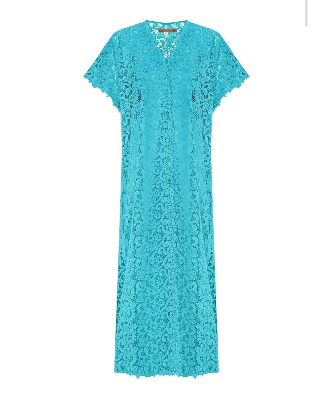 ERMANNO SCERVINO Бирюзовая хлопковая туника, фото 8