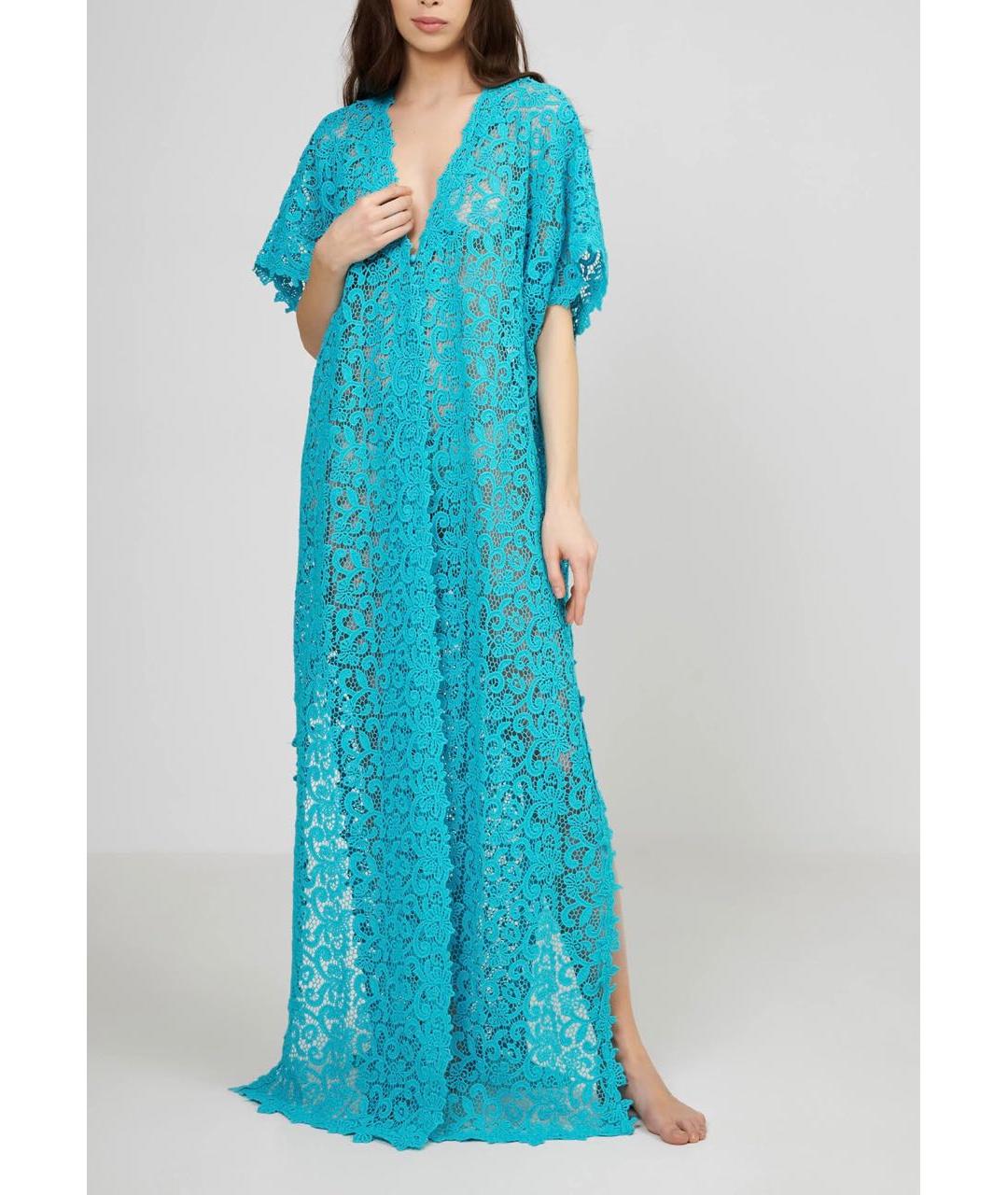 ERMANNO SCERVINO Бирюзовая хлопковая туника, фото 4