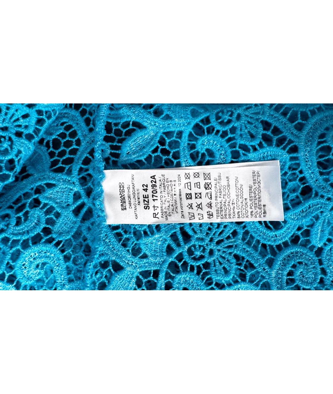 ERMANNO SCERVINO Бирюзовая хлопковая туника, фото 7