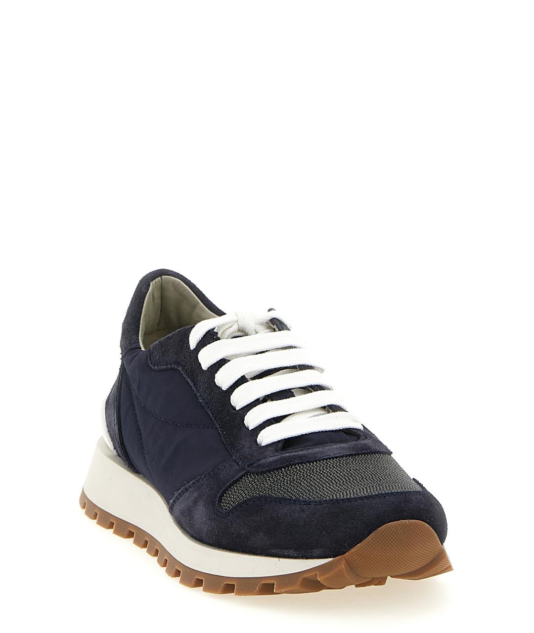 BRUNELLO CUCINELLI Синие текстильные кроссовки, фото 2