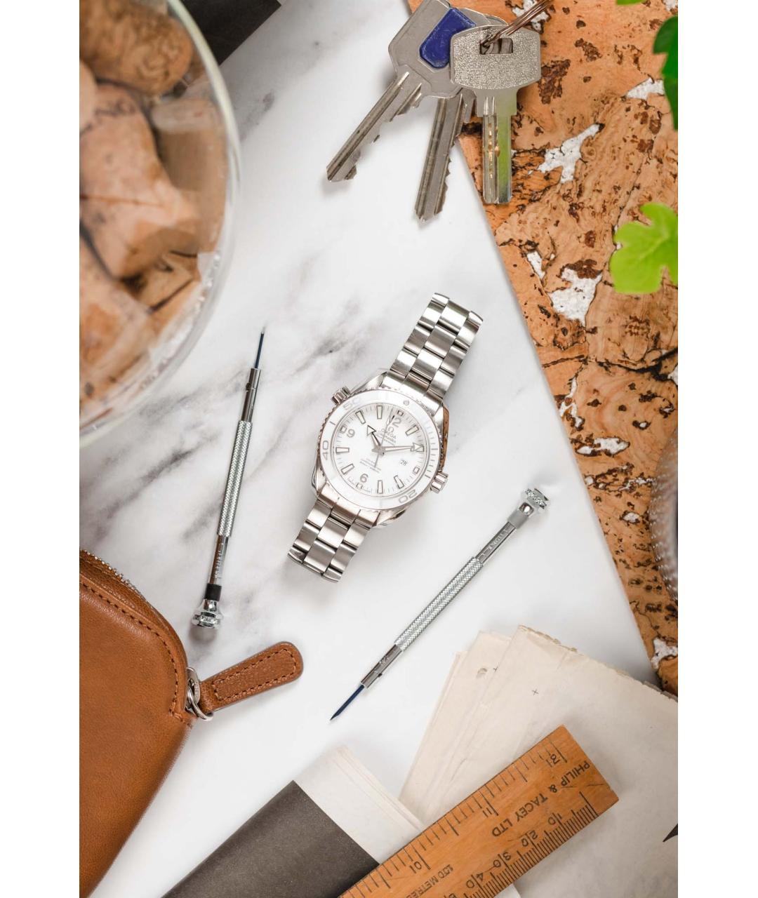 OMEGA Белые часы, фото 4