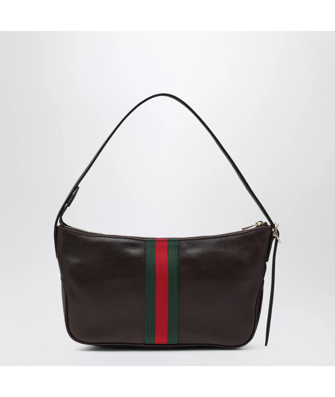 GUCCI Коричневая кожаная сумка на плечо, фото 2