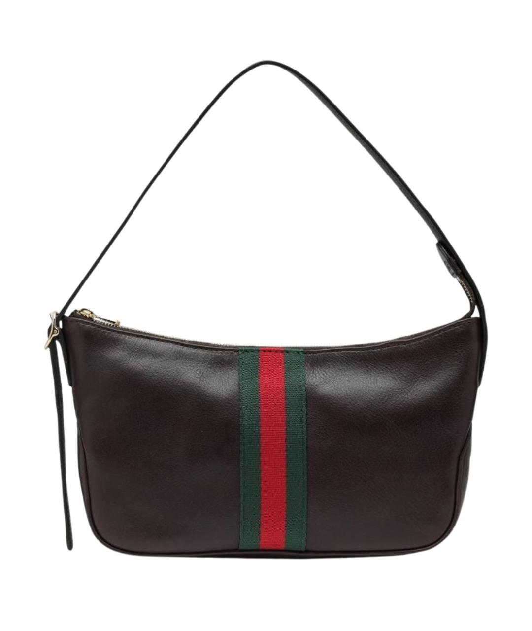 GUCCI Коричневая кожаная сумка на плечо, фото 1