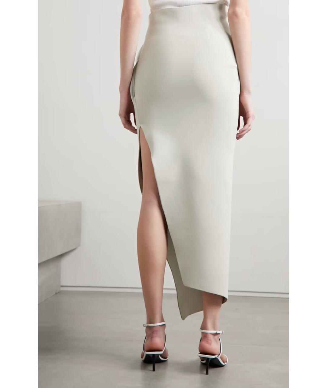 RICK OWENS Серая вискозная юбка миди, фото 3