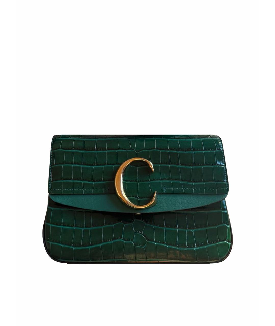 CHLOE Зеленая кожаная сумка через плечо, фото 1