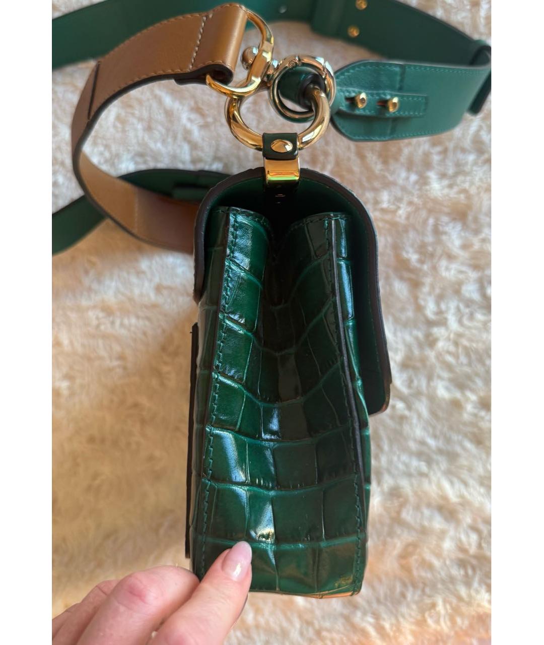 CHLOE Зеленая кожаная сумка через плечо, фото 3