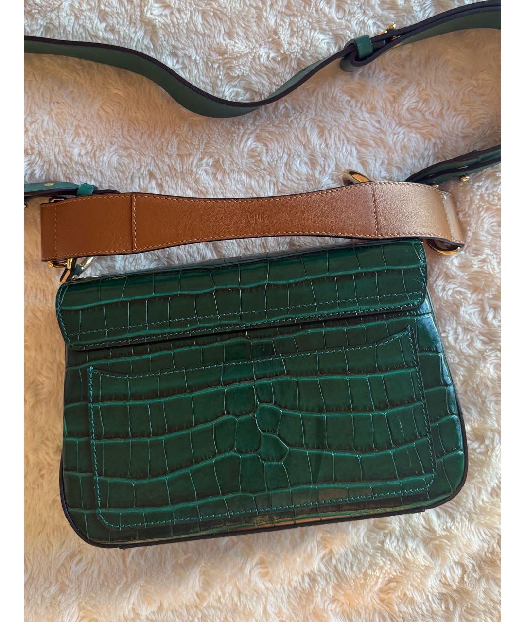 CHLOE Зеленая кожаная сумка через плечо, фото 2