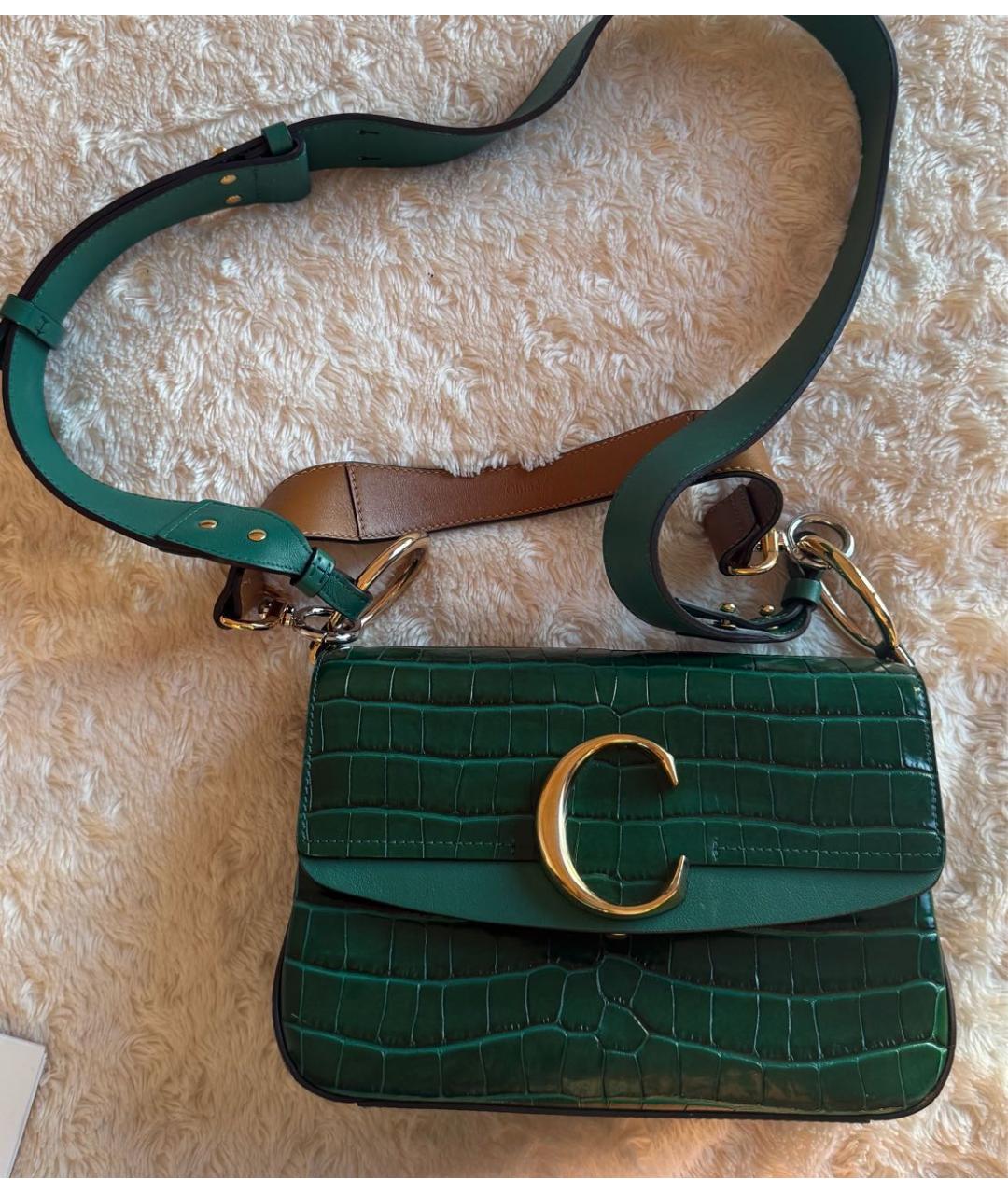 CHLOE Зеленая кожаная сумка через плечо, фото 7