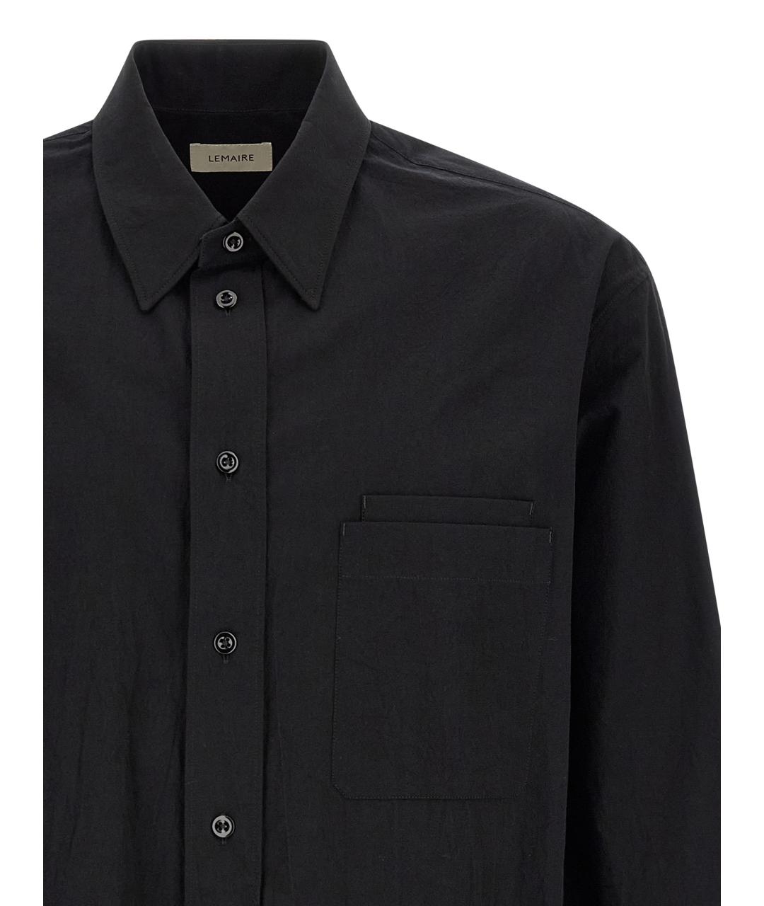 LEMAIRE Черная хлопковая кэжуал рубашка, фото 3