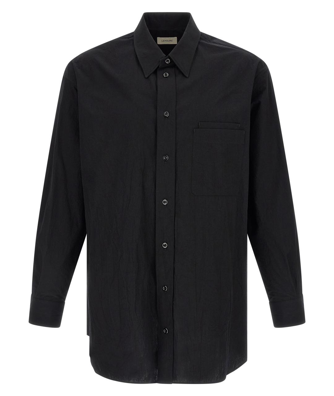 LEMAIRE Черная хлопковая кэжуал рубашка, фото 1