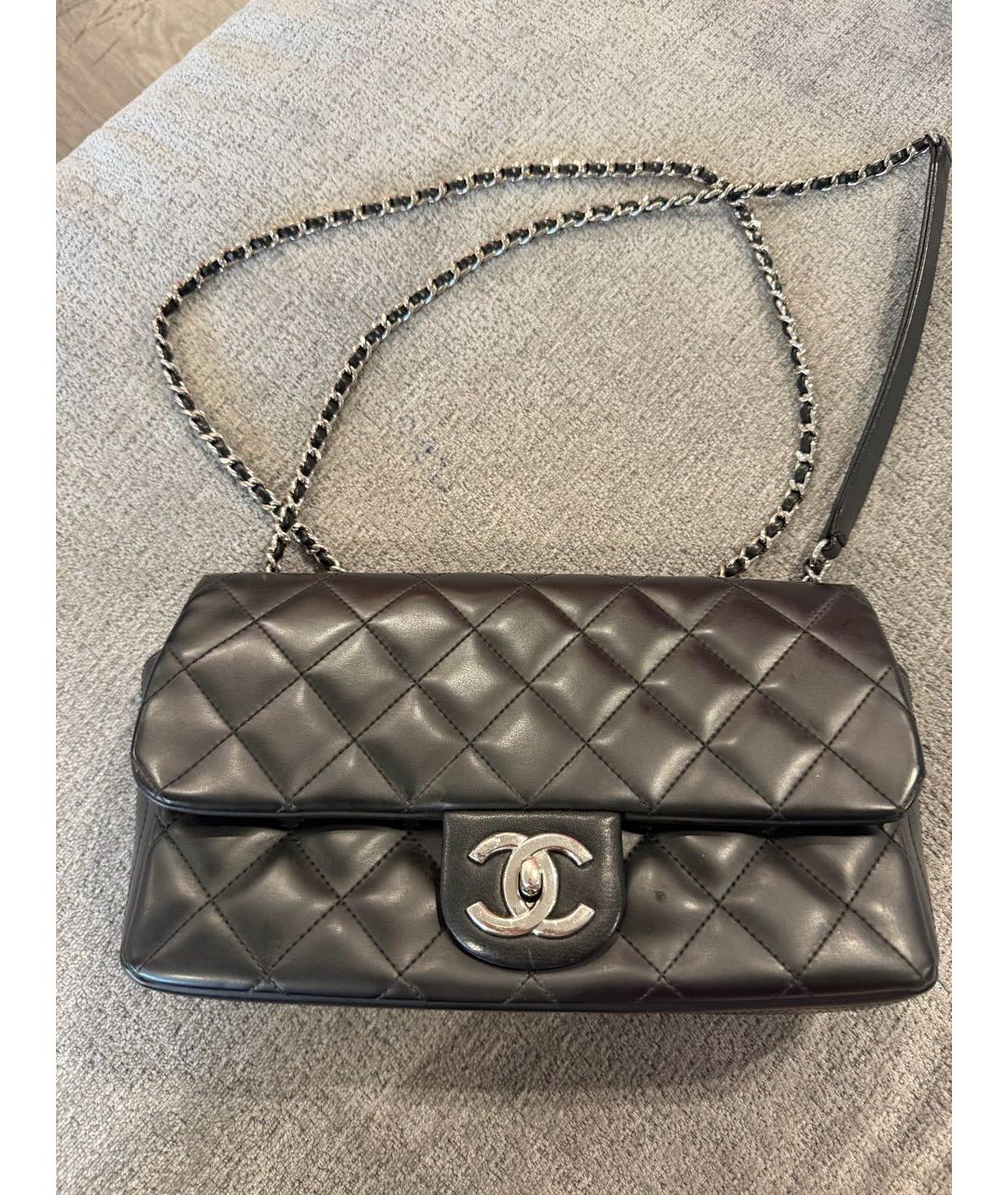 CHANEL Черная кожаная сумка через плечо, фото 9