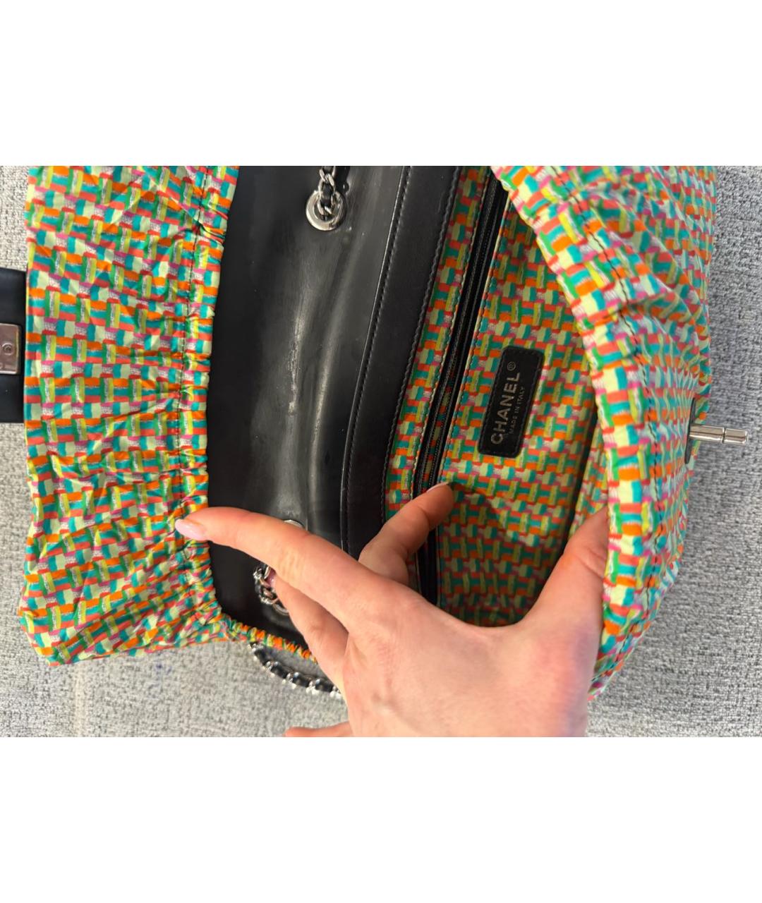 CHANEL Черная кожаная сумка через плечо, фото 5