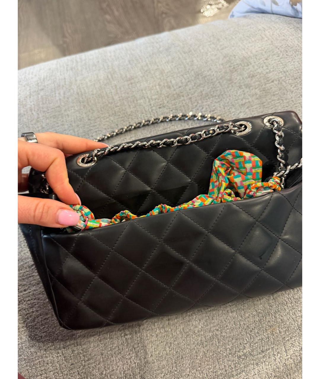 CHANEL Черная кожаная сумка через плечо, фото 6