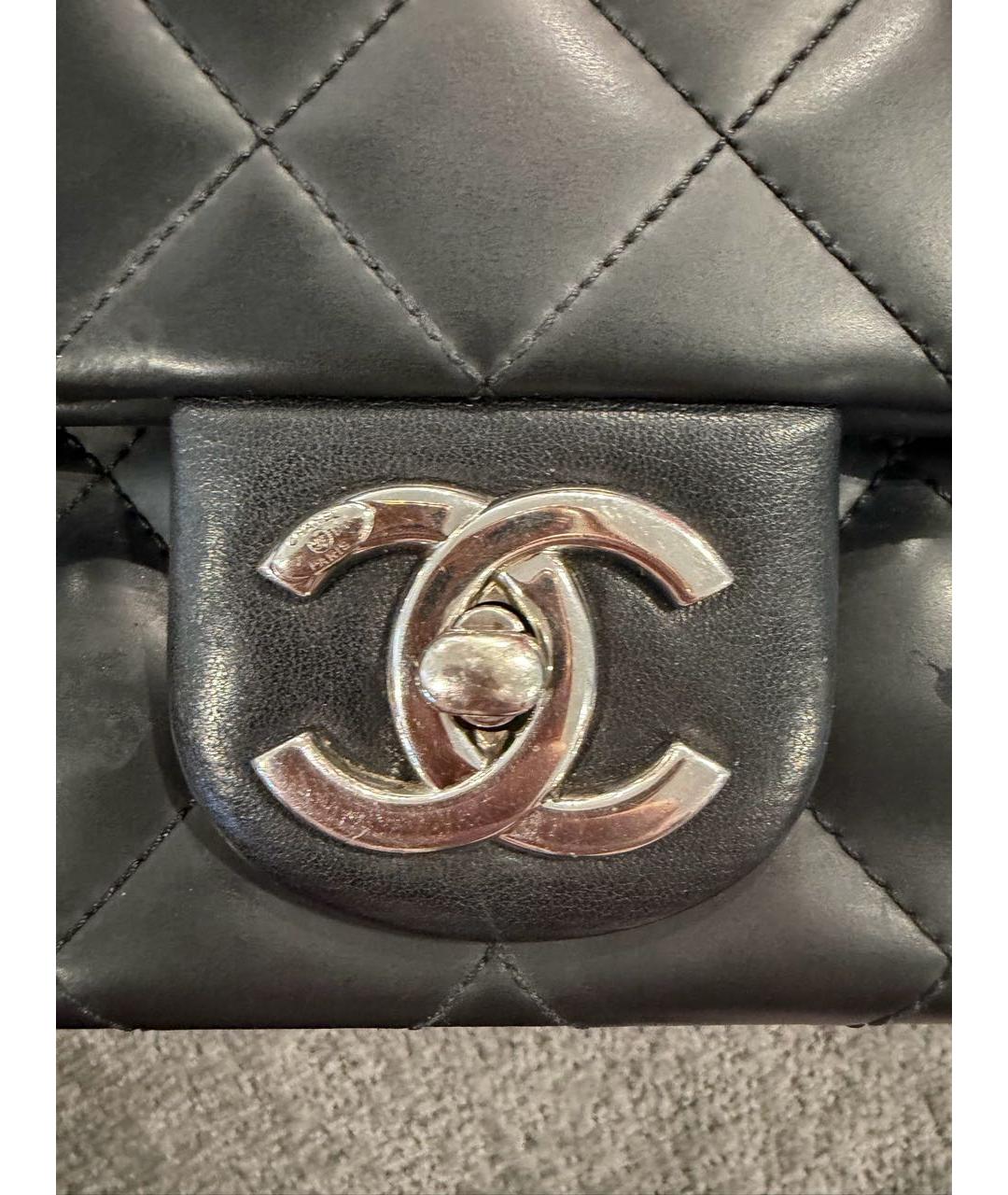 CHANEL Черная кожаная сумка через плечо, фото 8