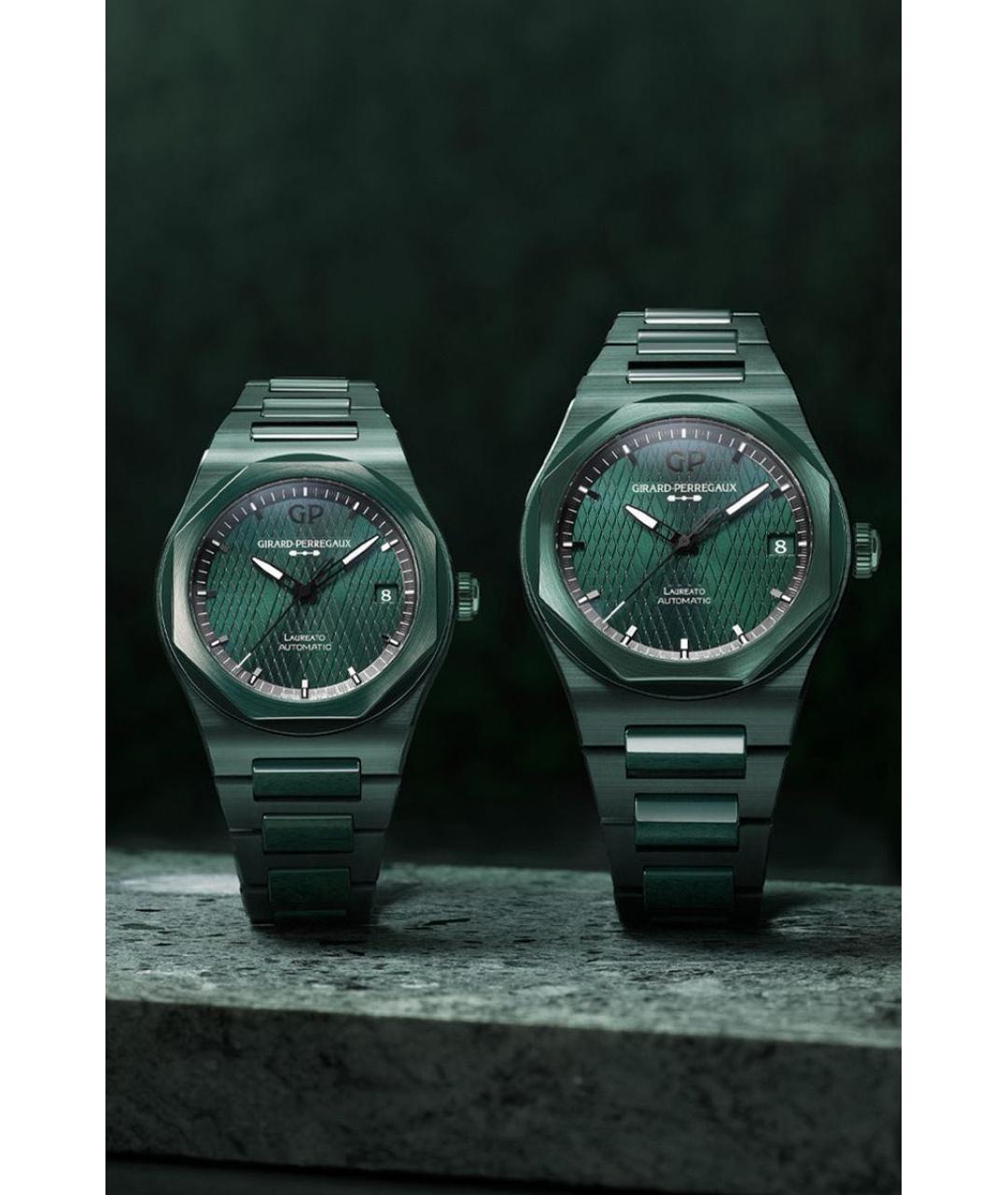 GIRARD PERREGAUX Зеленые керамические часы, фото 2