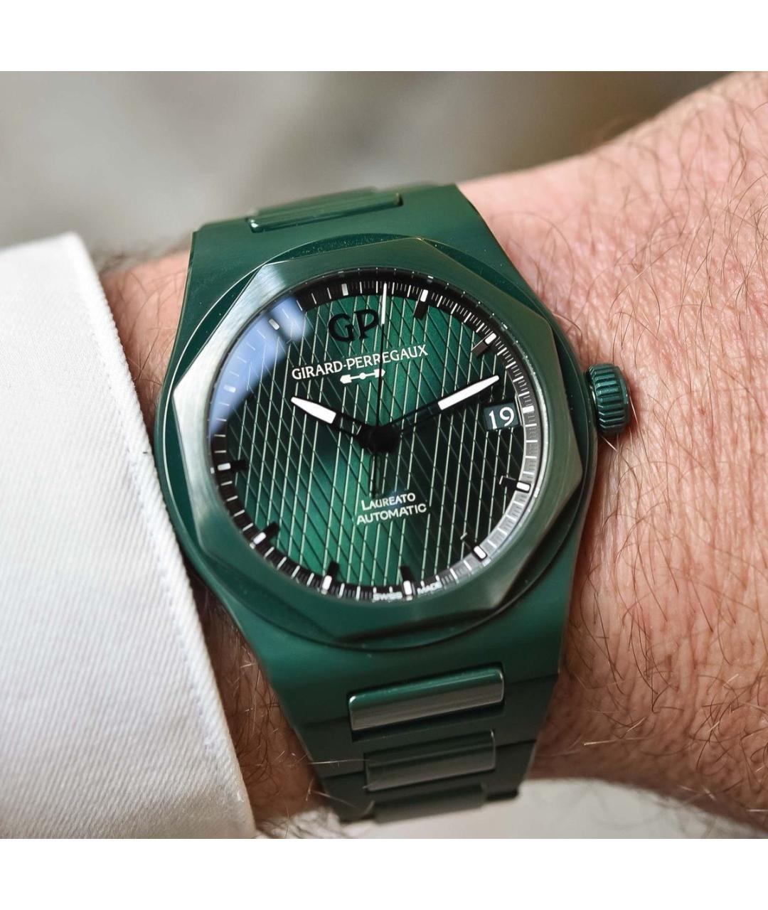 GIRARD PERREGAUX Зеленые керамические часы, фото 5