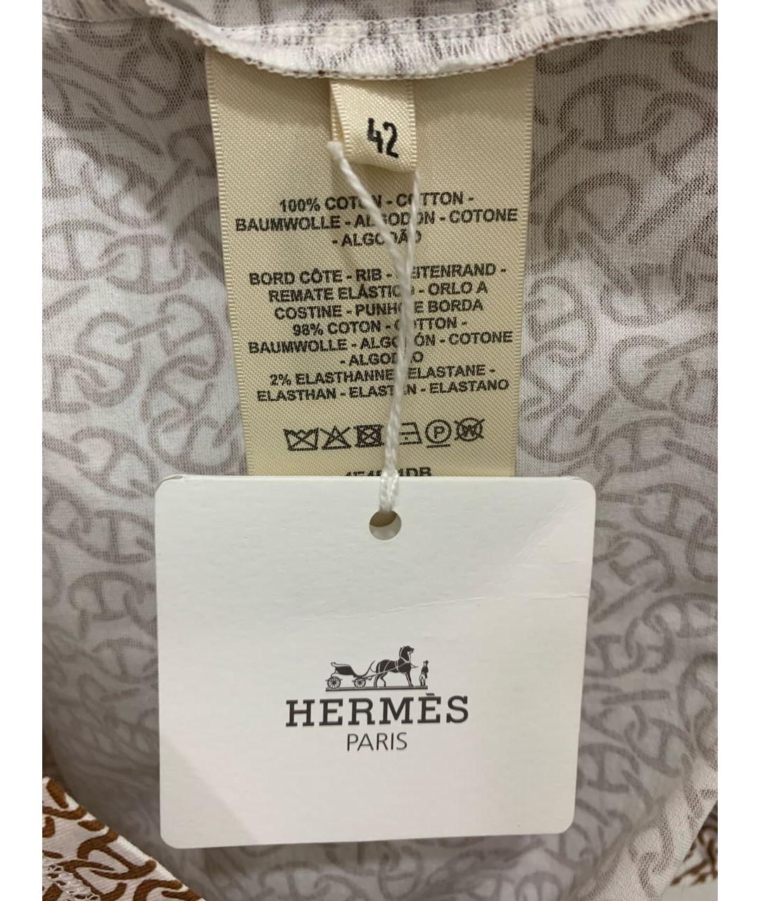 HERMES Бежевое хлопковое платье, фото 7