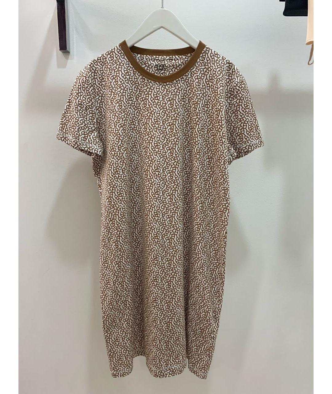 HERMES Бежевое хлопковое платье, фото 9