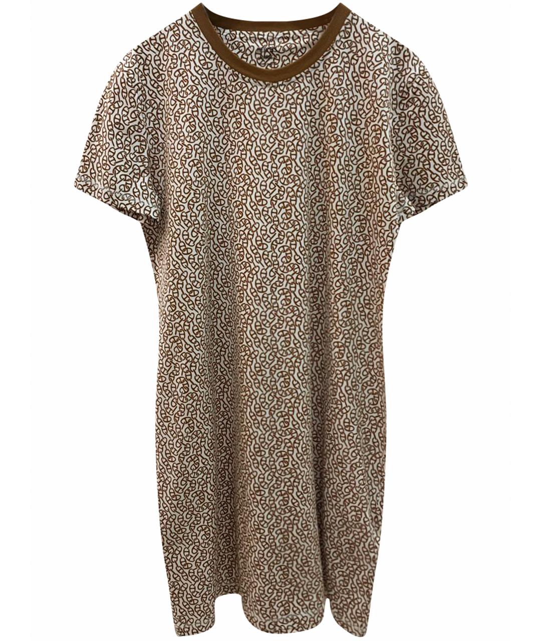 HERMES Бежевое хлопковое платье, фото 1