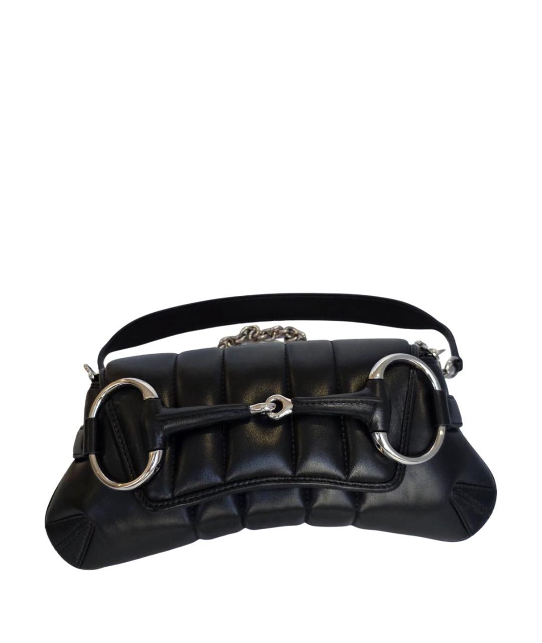 GUCCI Черная кожаная сумка через плечо, фото 1