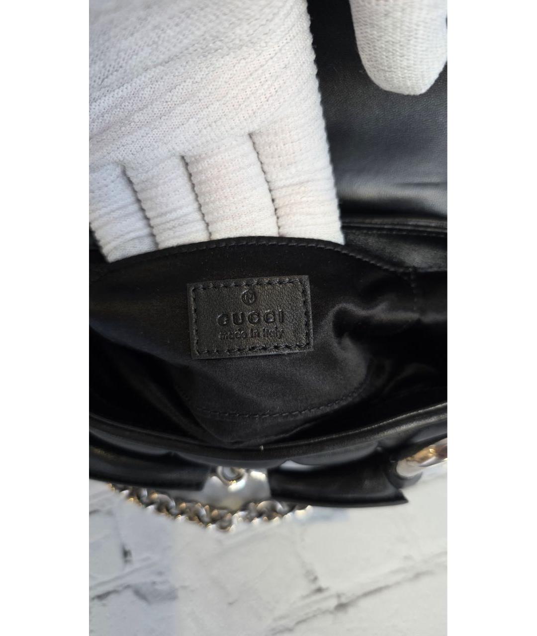 GUCCI Черная кожаная сумка через плечо, фото 6