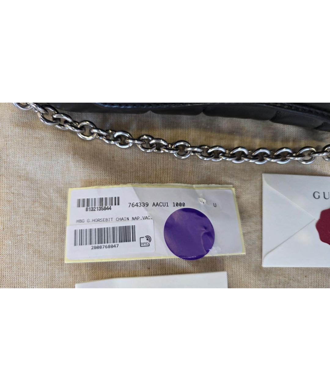 GUCCI Черная кожаная сумка через плечо, фото 8