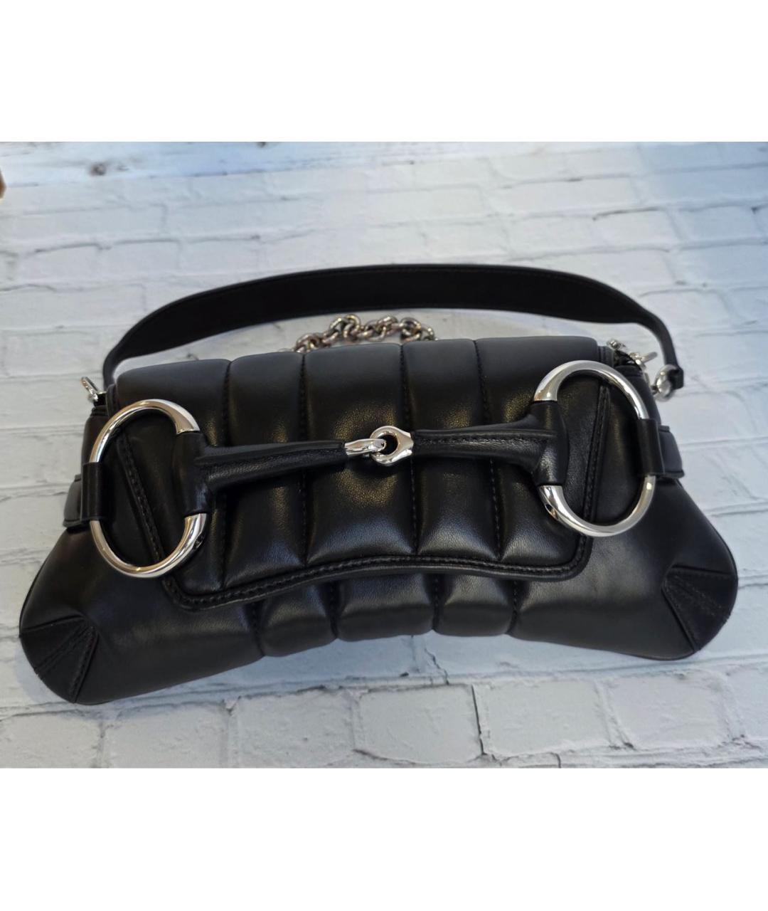 GUCCI Черная кожаная сумка через плечо, фото 9