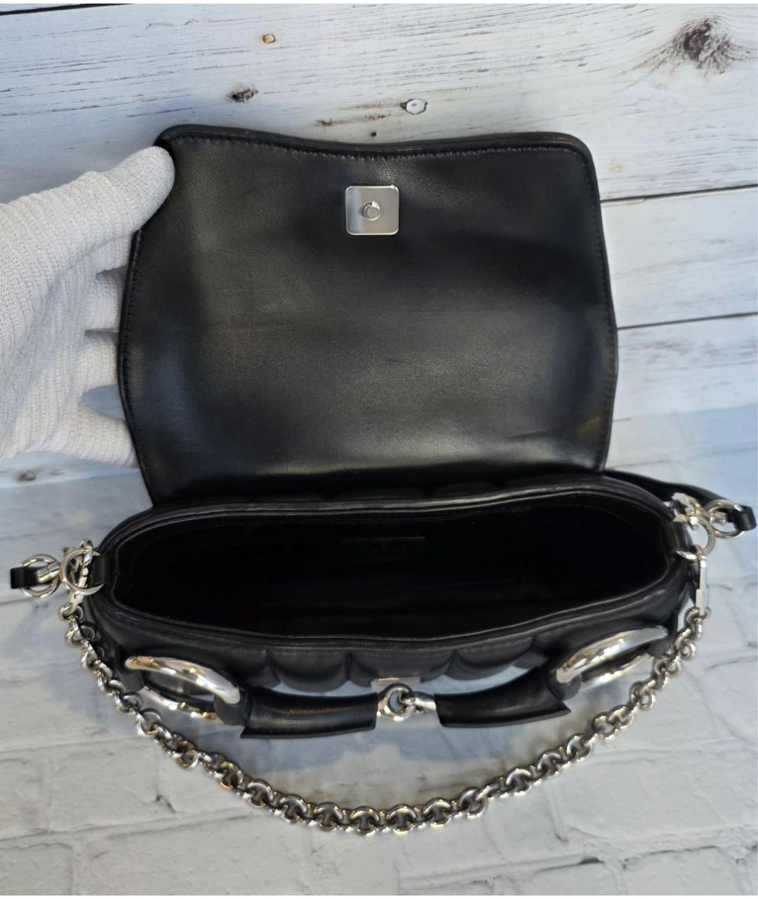 GUCCI Черная кожаная сумка через плечо, фото 4