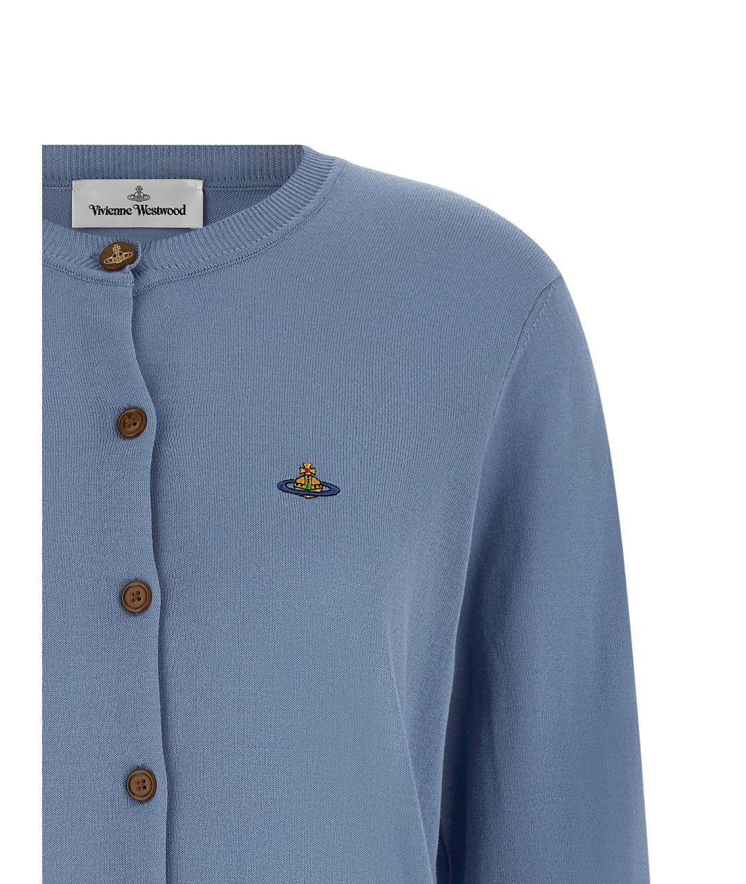 VIVIENNE WESTWOOD Голубой хлопковый кардиган, фото 3