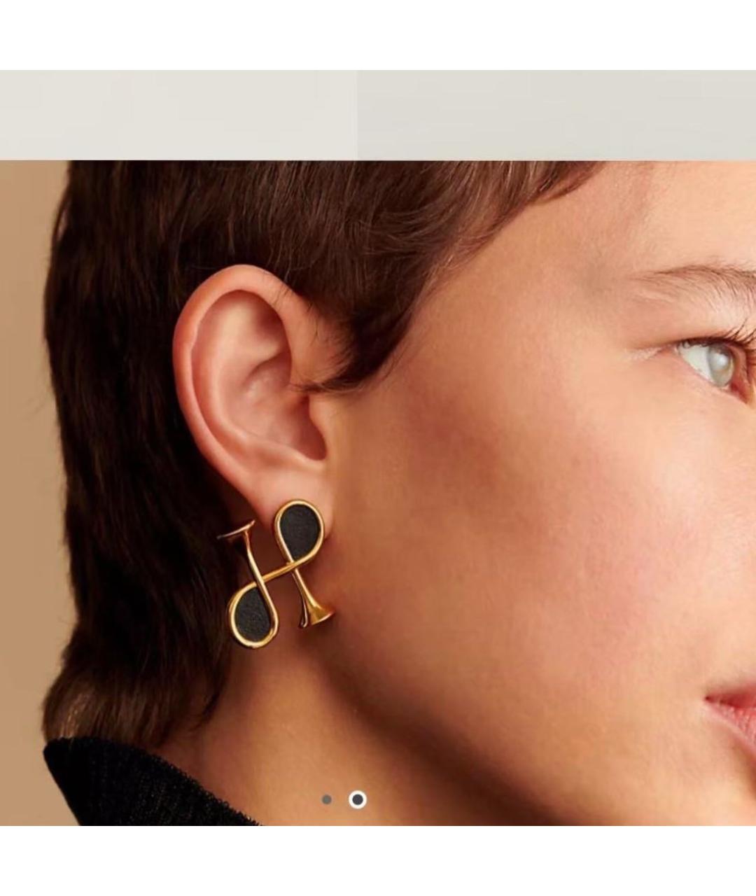 HERMES Золотые металлические серьги, фото 5