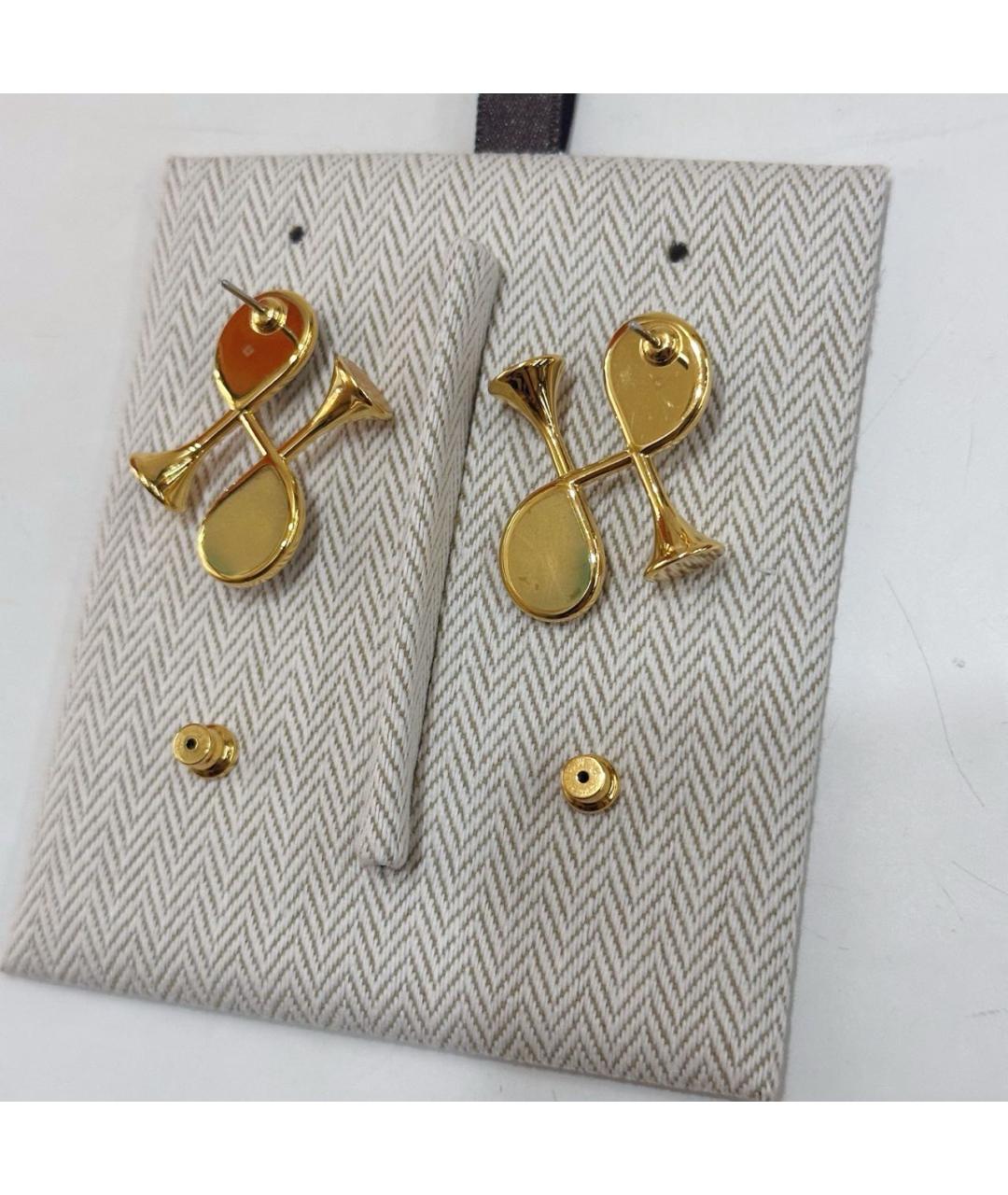 HERMES Золотые металлические серьги, фото 4