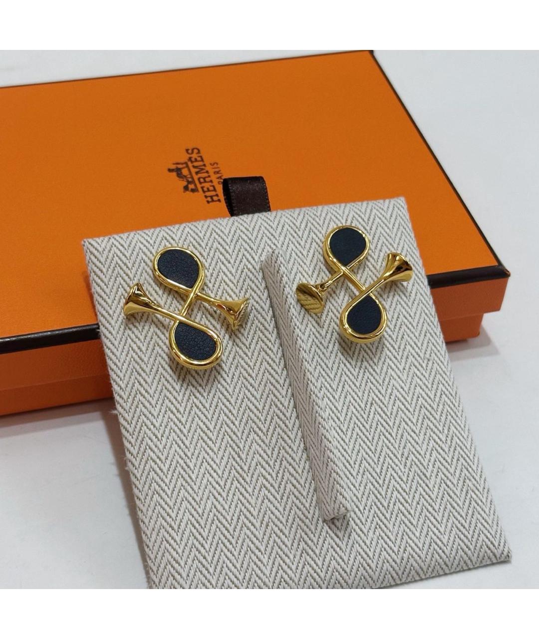 HERMES Золотые металлические серьги, фото 3