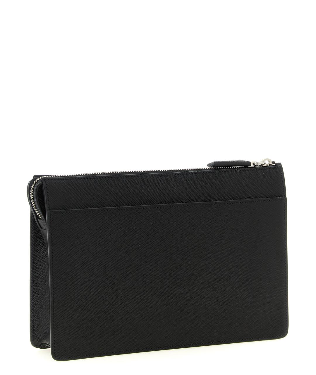 PRADA Черная кожаная барсетка, фото 2