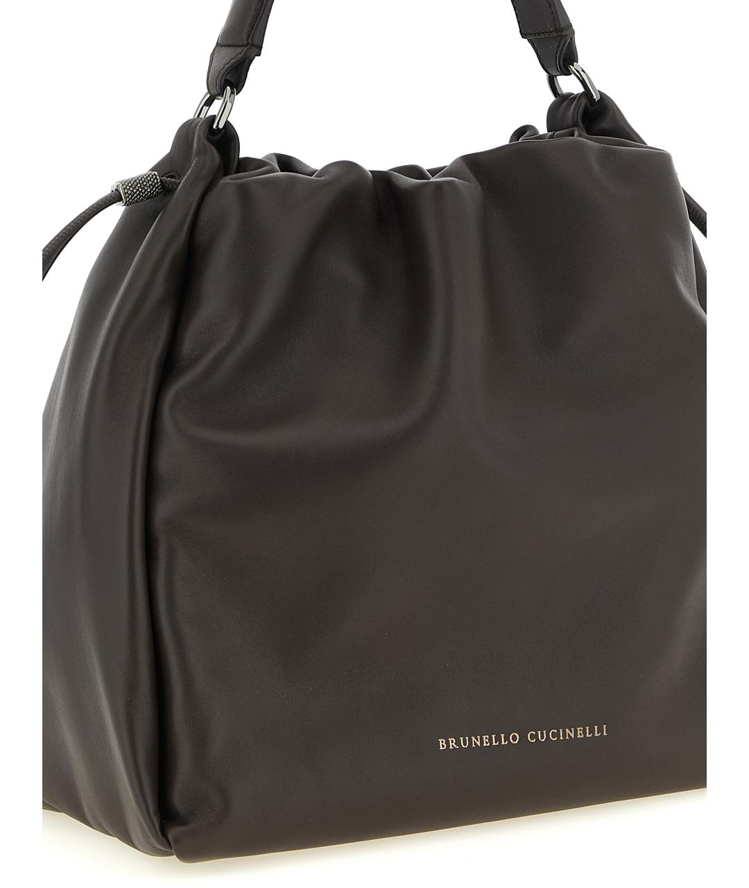 BRUNELLO CUCINELLI Коричневая кожаная сумка тоут, фото 3