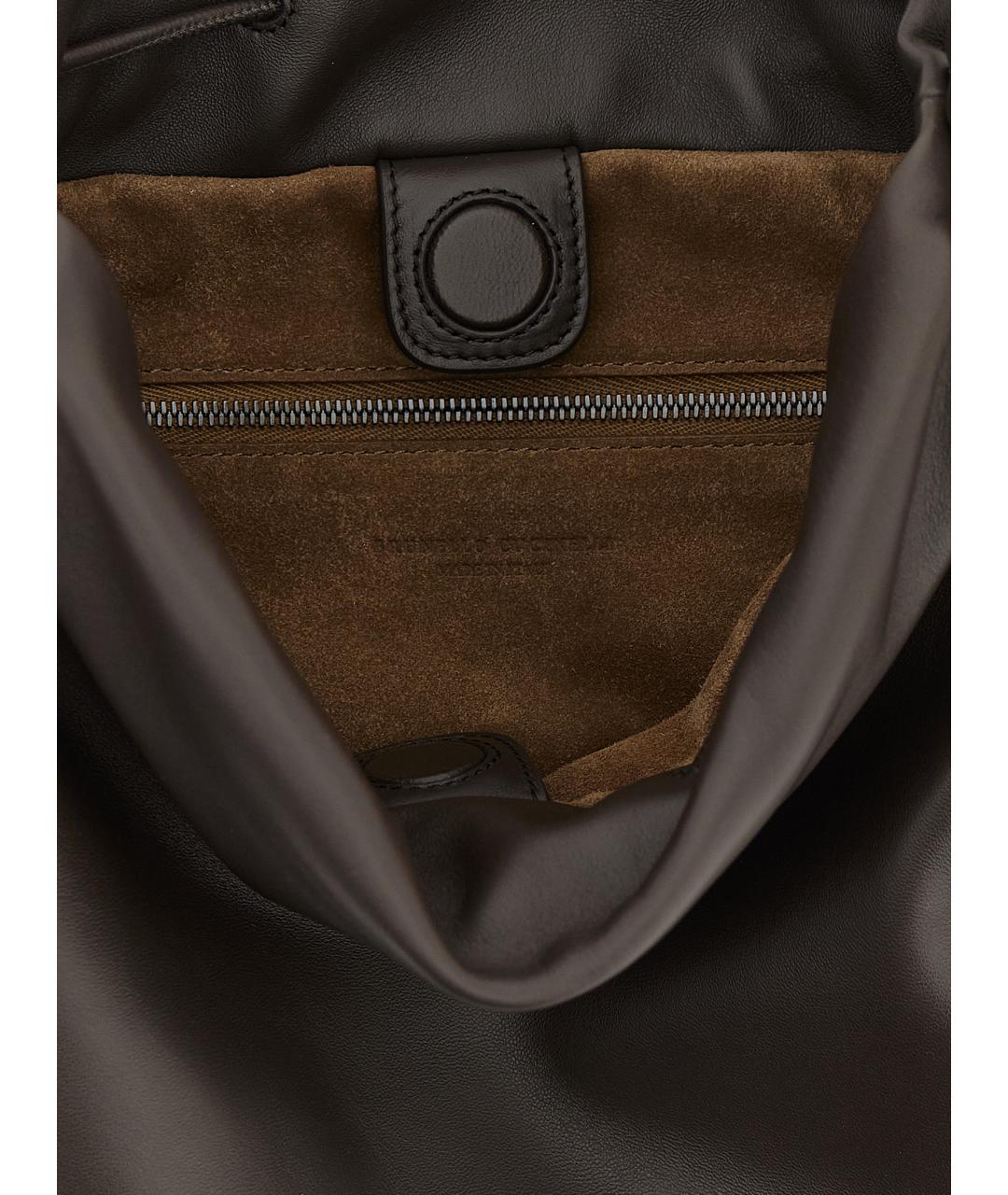BRUNELLO CUCINELLI Коричневая кожаная сумка тоут, фото 4