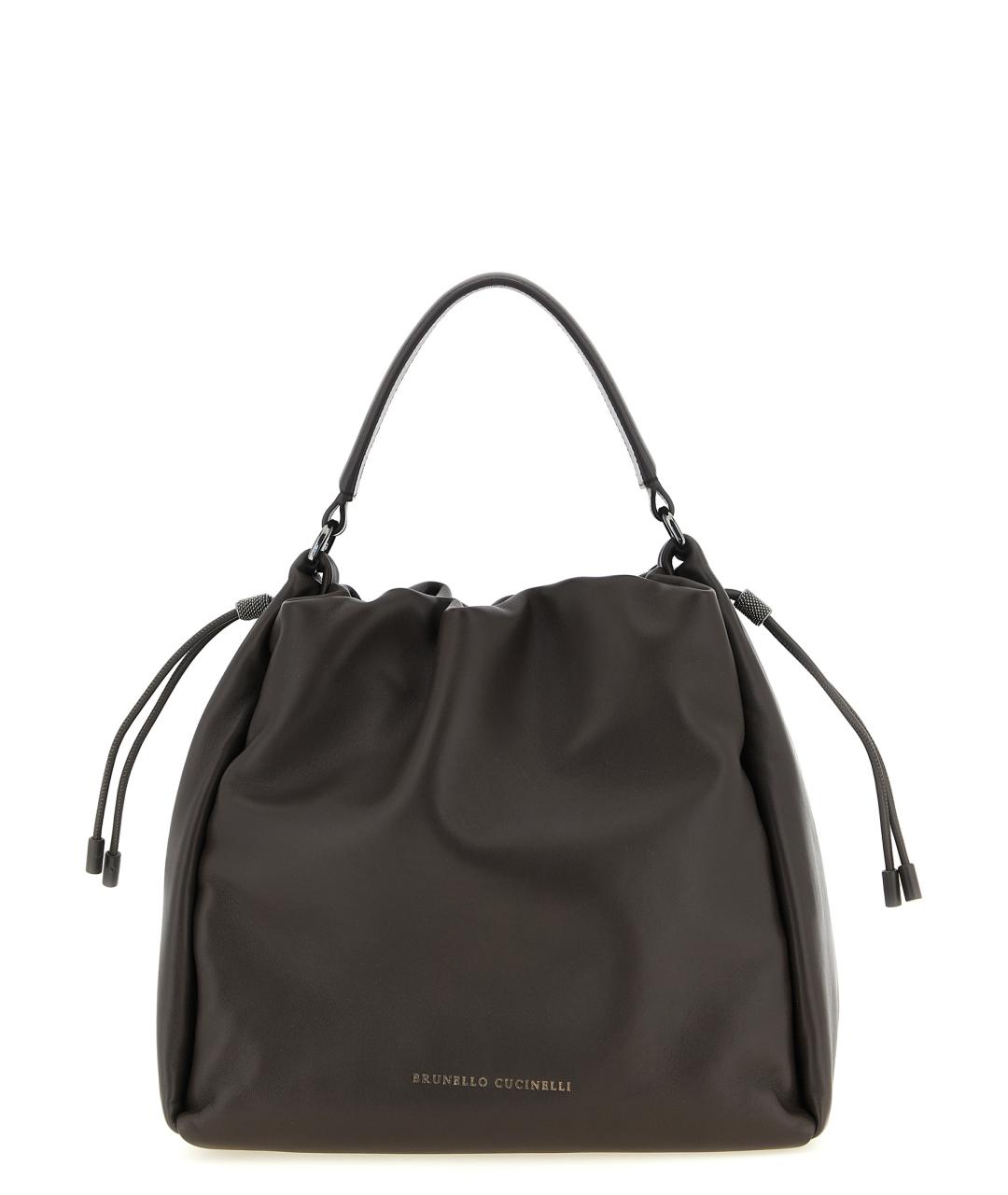 BRUNELLO CUCINELLI Коричневая кожаная сумка тоут, фото 1