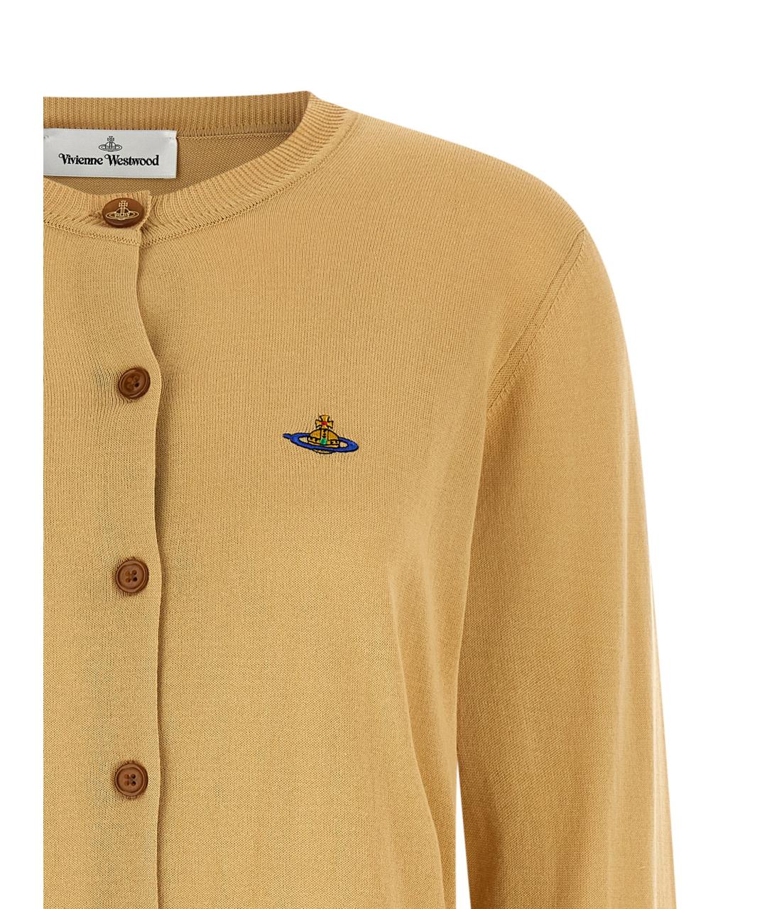 VIVIENNE WESTWOOD Горчичный хлопковый кардиган, фото 3