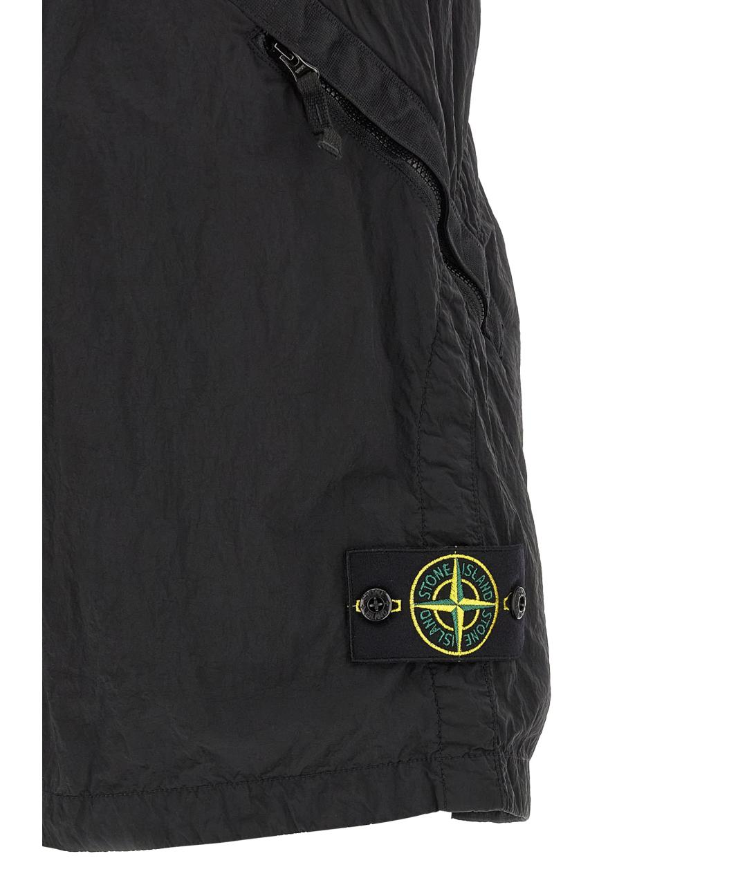 STONE ISLAND Черные полиамидовые шорты, фото 5