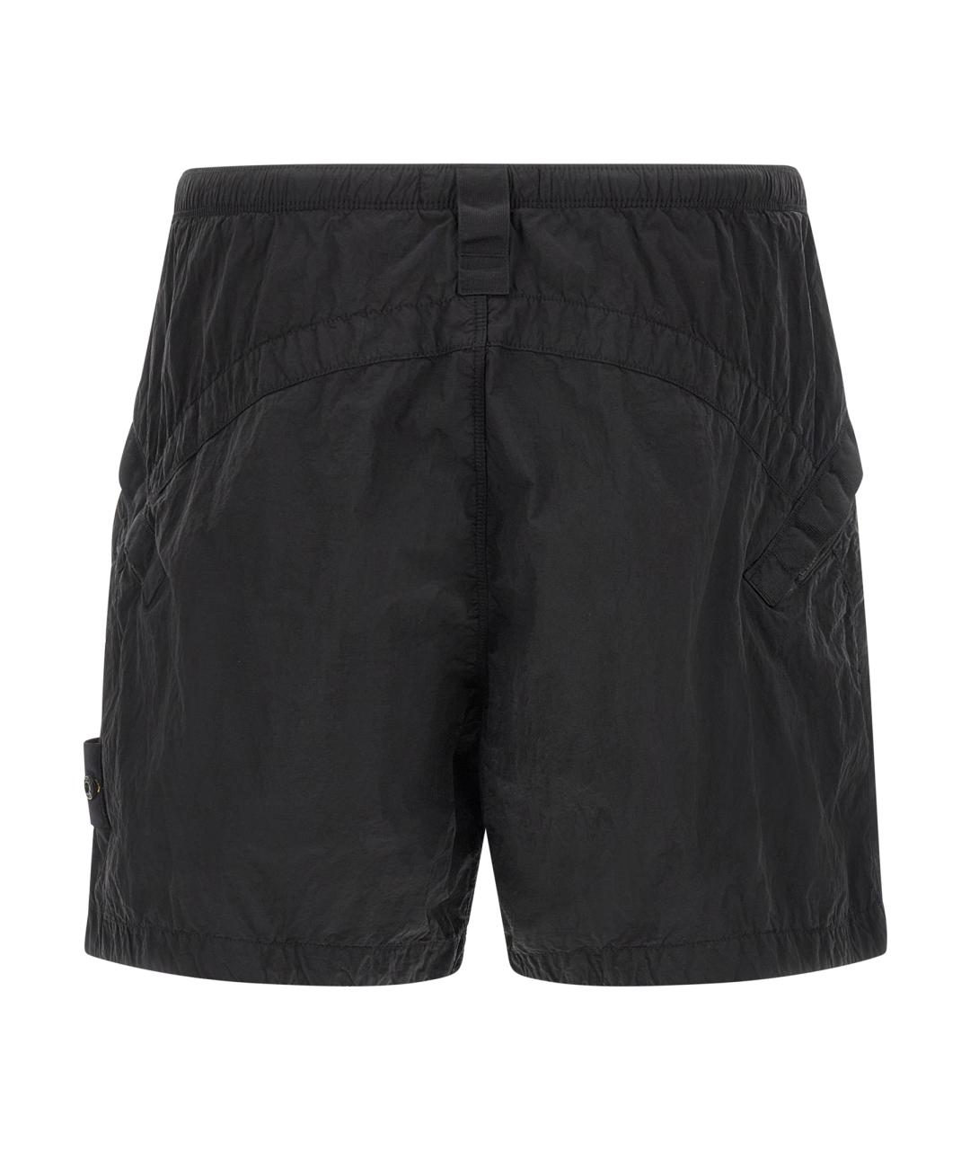 STONE ISLAND Черные полиамидовые шорты, фото 2
