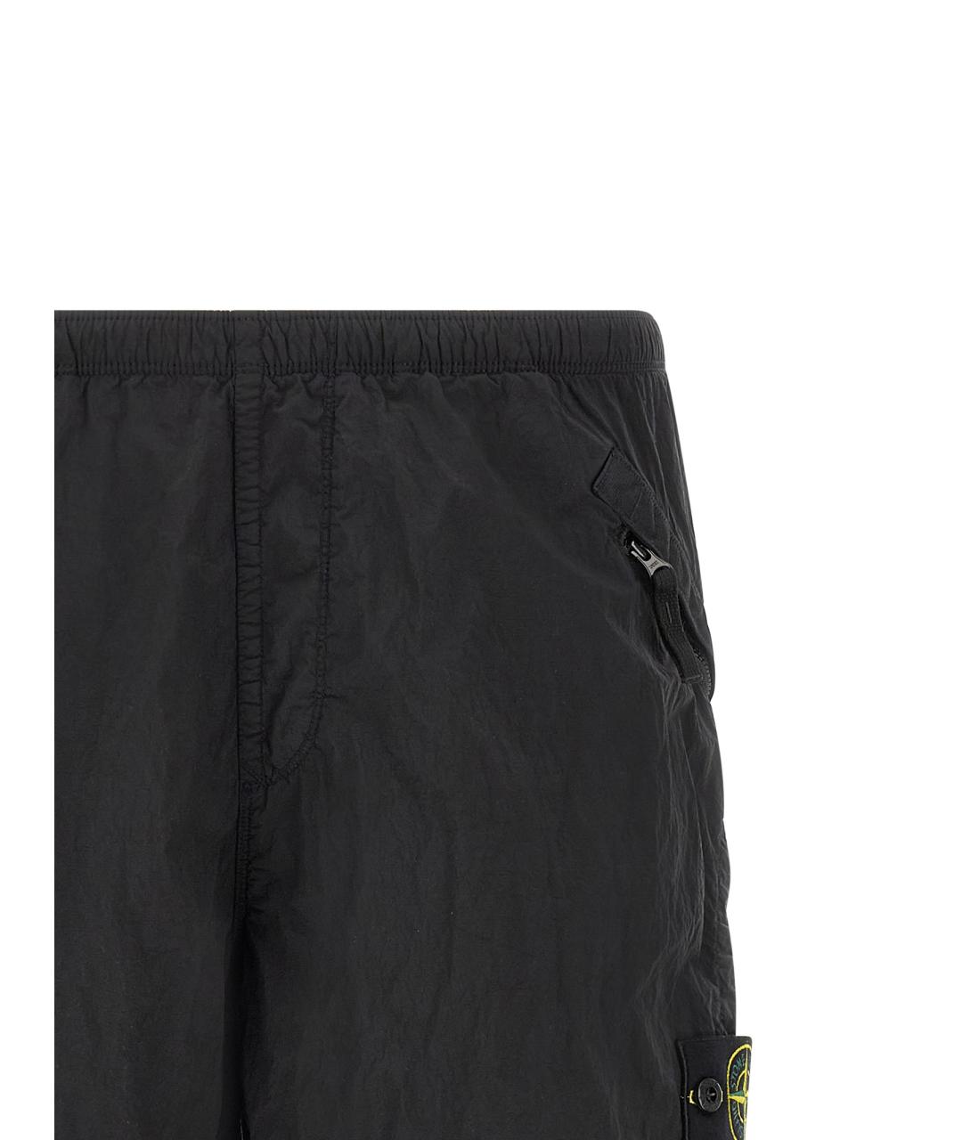 STONE ISLAND Черные полиамидовые шорты, фото 3
